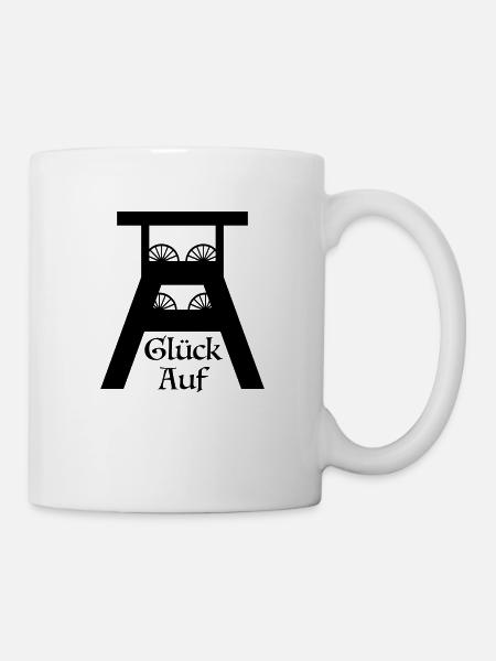 Glück auf, Förderturm, Ruhrgebiet, Zeche, Ruhrpott - Tasse - Weiß
