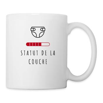 Statut de la couche / humour bébé - Mug blanc - blanc - Droite