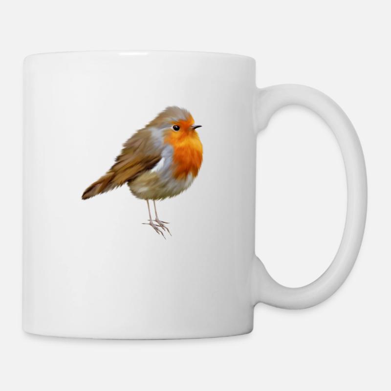 Rotkehlchen Robin - Tasse - Weiß