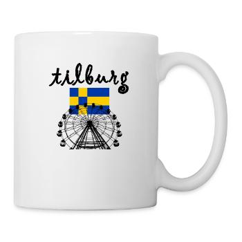 tilburg fair, Ferris wheel with flag - Mug - white - Right