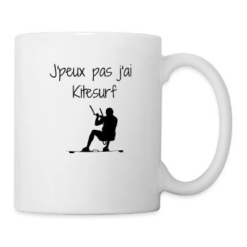 J'peux pas j'ai Kitesurf - Mug blanc - blanc - Droite