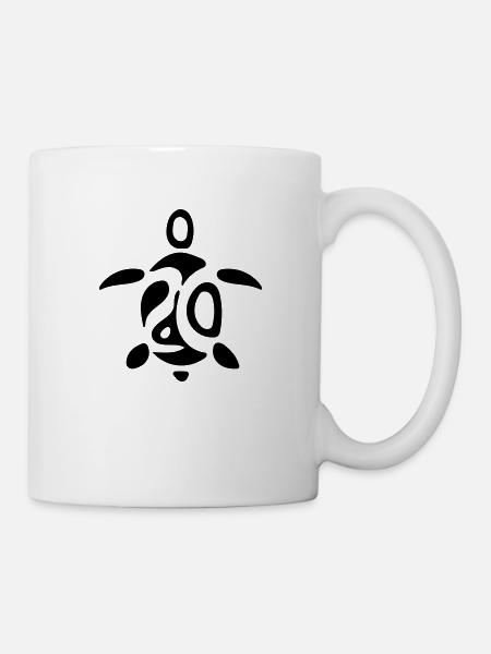 Vintage Tribal Turtle - Mug - white