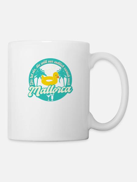 Auf Mallorca mit Freunden feiern - Tasse - Weiß