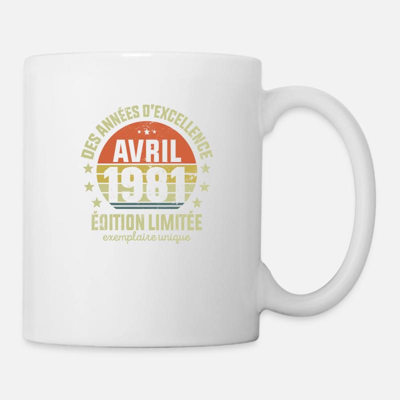 Anniversaire Millésime Fabriqué en Avril 1981 - Mug blanc - blanc