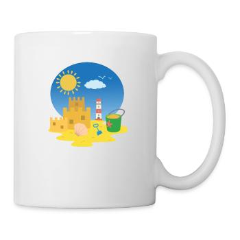 Sandcastle on the beach - Mug - white - Right