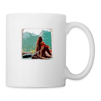 Woman in rear door - Mug - white - Right