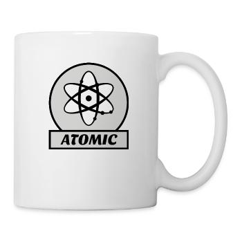 ATOMIC Atom Vintage retro grau Kernwissenschaft - Tasse - Weiß - Rechts