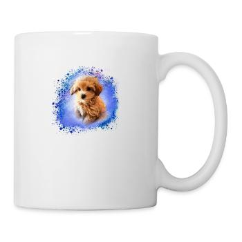 maltipoo, maltais, chien , peinture,doodle - Mug blanc - blanc - Droite