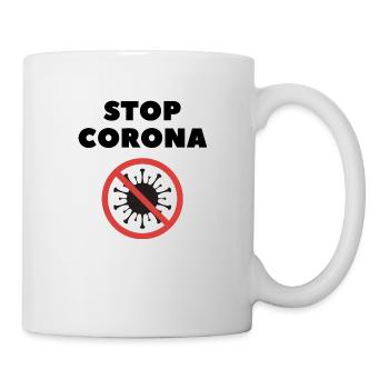 STOP CORONA - Tasse - Weiß - Rechts