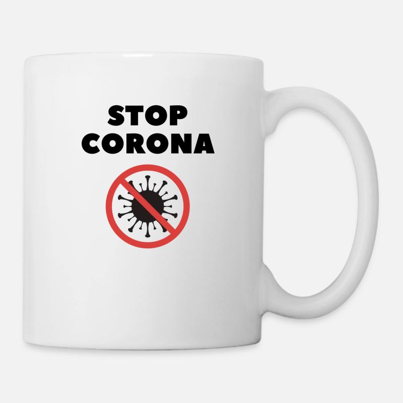 STOP CORONA - Mug blanc - blanc
