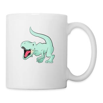 cute mint green t rex dinosaur - Mug - white - Right