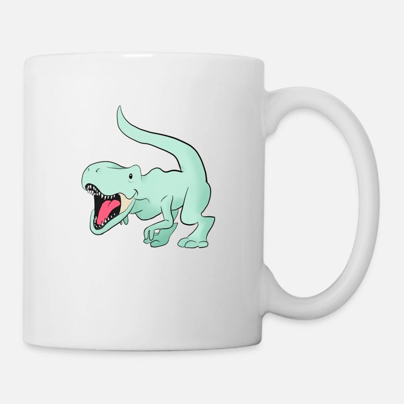 niedliche Mint grün t rex Dinosaurier - Tasse - Weiß