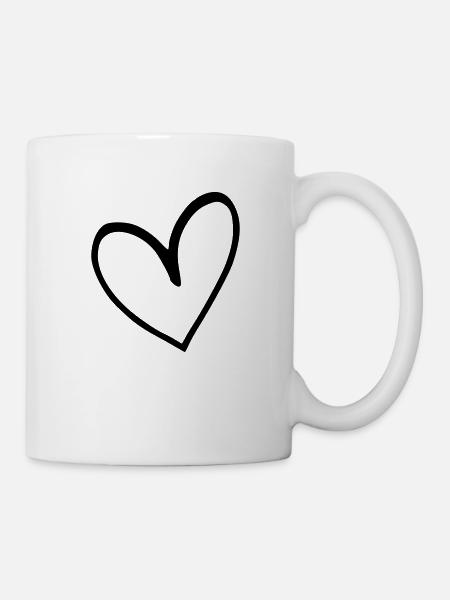 Heart Emoji Sketch - Mug - white