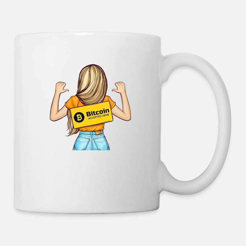Bitcoin Accepted Here - Mug blanc - blanc