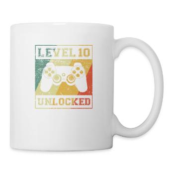 Niveau 10 Unlocked 10e anniversaire - Mug blanc - blanc - Droite