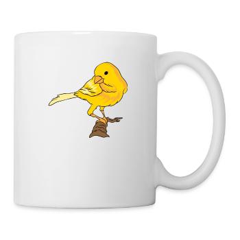 GELBER KANARIENVOGEL by The Manzanita´s - Tasse - Weiß - Rechts