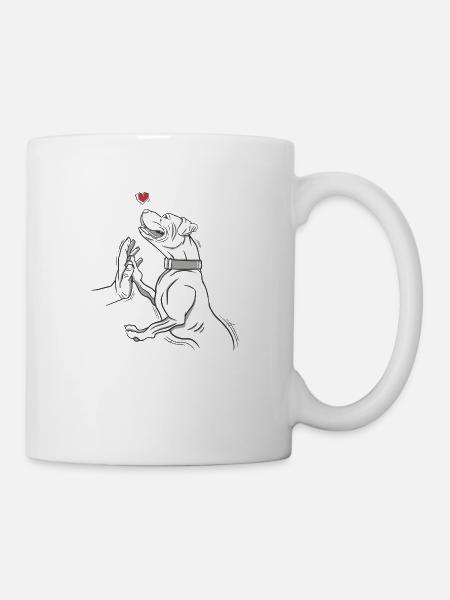 Pitbull Hund Liebe Hundeliebhaber Design - Tasse - Weiß