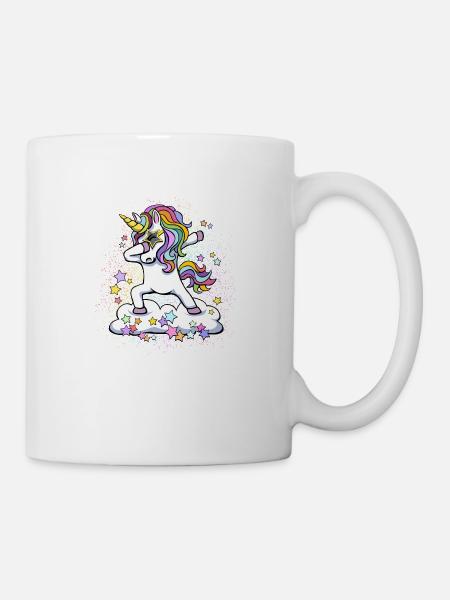dabbendes Einhorn, cool - Tasse - Weiß