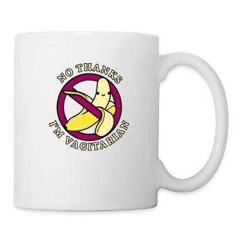 Vagitarian, Lesbian Gay LGBT Kawaii Banana, - Mug - white - Right