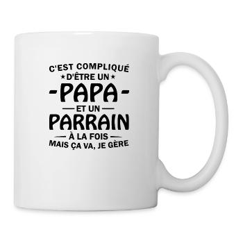 papa et un parrain à la fois / humour parrain - Mug blanc - blanc - Droite