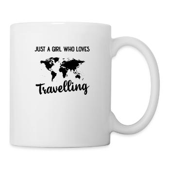 Just a girl who loves travelling adventure pink - Mug - white - Right