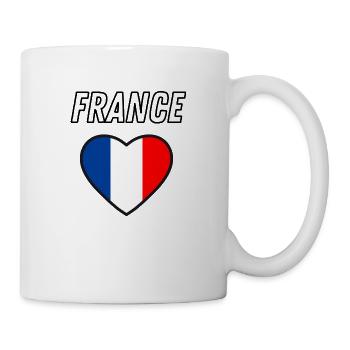 Frankreich blau weiß weiß herz T-Shirt unterstützen - Tasse - Weiß - Rechts