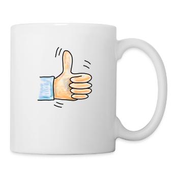Daumen hoch - Tasse - Weiß - Rechts