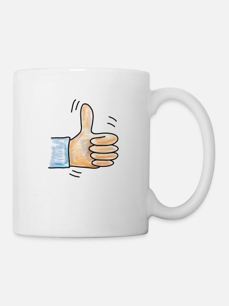 Daumen hoch - Tasse - Weiß
