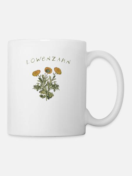 Löwenzahn Retro Blume Garten - Tasse - Weiß