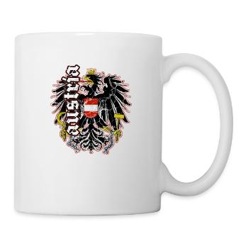 Österreich Flagge Austria Adler Vintage - Tasse - Weiß - Rechts