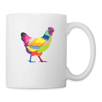 Colorful chicken rainbow hen - Mug - white - Right
