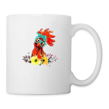 Poulet poules poules poules à lunettes - Mug blanc - blanc - Droite