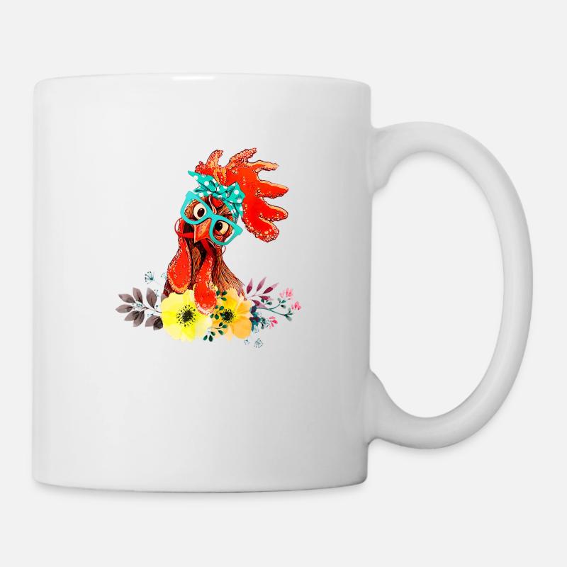 Poulet poules poules poules à lunettes - Mug blanc - blanc