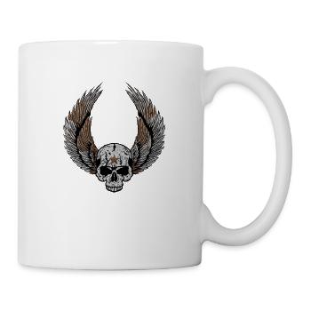 Tod Kopf Flügel crane skull - Tasse - Weiß - Rechts