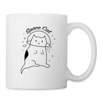 Space Katze Weltraum Planeten - Tasse - Weiß - Rechts