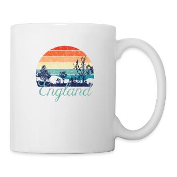 Retro Color Distressed Design England Travel Campi - Tasse - Weiß - Rechts