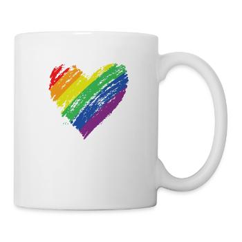 LGBT Rainbow Gay Heart Homosexuality - Mug - white - Right