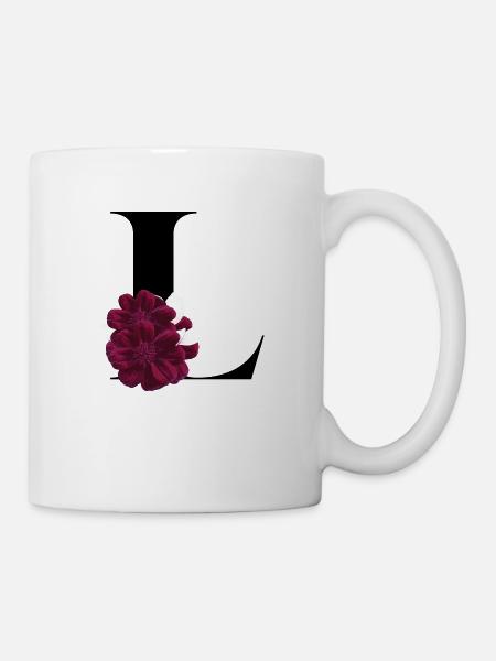 lettre L fleuris - Mug blanc - blanc