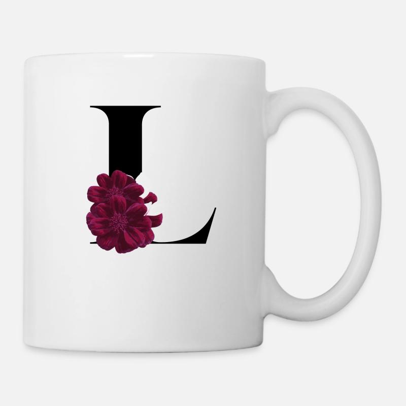 lettre L fleuris - Mug blanc - blanc