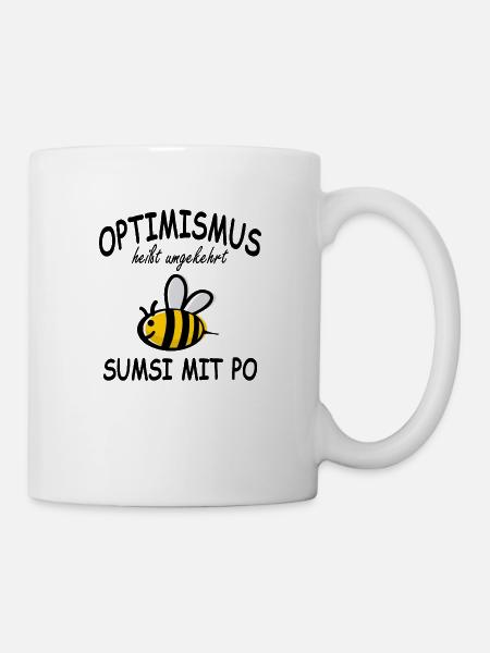 Optimismus Sumsi mit Po Imker Bienen Hummel Honig - Tasse - Weiß