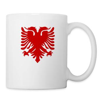 Albanische Doppelkopf Adler Albanien Albaner Fahne - Tasse - Weiß - Rechts