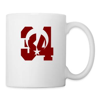 Istanbul 34 Drapeau de la Turquie sans contour blanc - Mug blanc - blanc - Droite