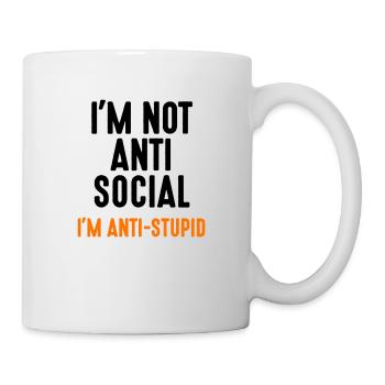 i'm not anti-social anti-stupid idiot Depp fools - Mug - white - Right