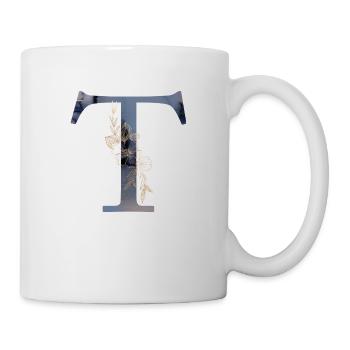 Personalisierbar Monogramm Watercolour Floral T - Tasse - Weiß - Rechts