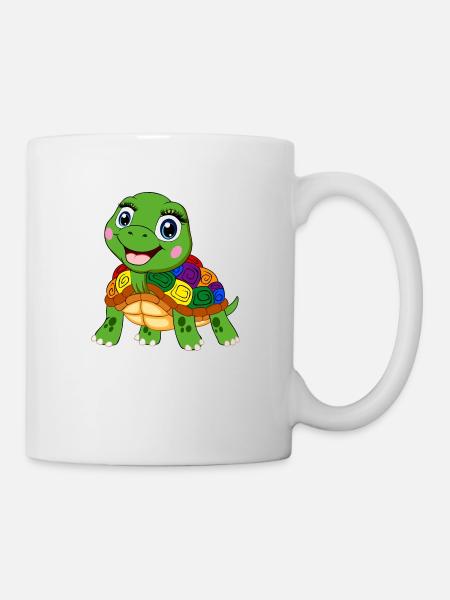 arc-en-ciel tortue lgbt tank animal lgbtqia - Mug blanc - blanc