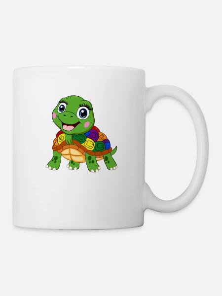 regenbogen schildkröte lgbt wasserschildkröte tier - Tasse - Weiß
