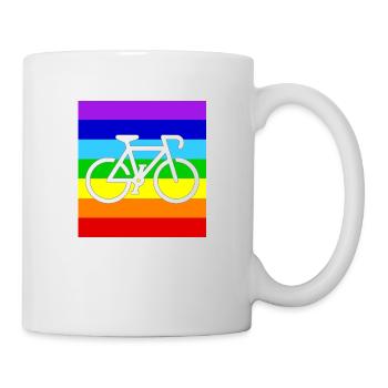 WHITE BICYCLE on a PEACE RAINBOW FLAG - Tasse - Weiß - Rechts