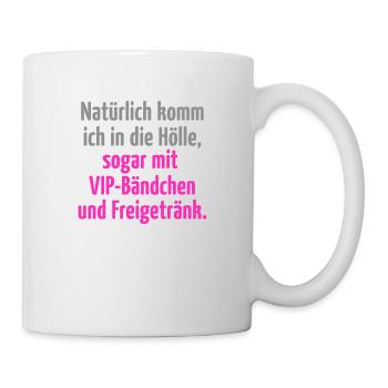 Himmel Hölle Engelchen Teufel VIP ausgelassen wild - Tasse - Weiß - Rechts