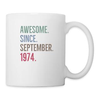Génial depuis septembre 1974 - Mug blanc - blanc - Droite