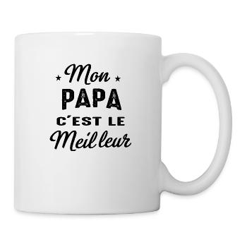 mon papa c'est le meilleur - Mug blanc - blanc - Droite